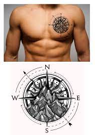 20 Compass Mountain Chest Tattoo Design Designer Andrija Protic Tattoos Compass Tattoo Men Compass Tattoo