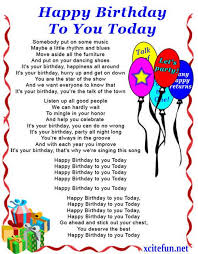 Happy Birthday To You Today Happy Birthday Song Lyrics Funny Happy Birthday Song Birthday Songs