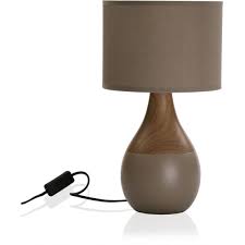 Www.matinsoir.com, est édité par patrice collet, Lampe A Poser En Ceramique Avec Abat Jour Taupe Chloe Lampe A Poser Pas Cher