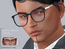 Glasses for pets · 17. The Sims Resource Square Optical Glasses By Darknightt Sims 4 Downloads