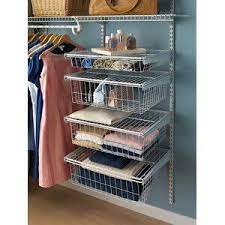 Rubbermaid portable metal wire sliding hanging storage basket for closet organizer kits, white. Shelftrack Add On 4 Drawer Kit For Wardrobe Closet Kits Wire Closet Kits Closet Maid