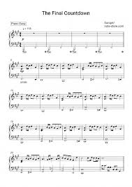 Europe The Final Countdown Sheet Music For Piano Pdf Piano Easy Sheet Music Clarinet Sheet Music Trumpet Sheet Music