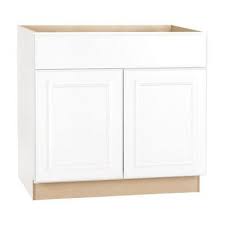 Hampton Bay 36x34 5x24 In Hampton Base Cabinet With Ball Bearing Drawer Glides In Satin White Kb36 Sw At The Home Depot