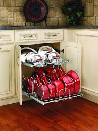 The corresponding drawer rail has a slightly hooked edge along the. Drawer Vs Doors With Organizer For Pots And Pans