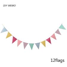 Colour Imitation Linen Jute Triangle Flag Party Decoration Banner Bunting For Wedding Event Baby Shower Party Decoration Banner Banners Buntings Cheap Banners