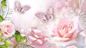 Wallpaper pink butterflies and flowers. Pink Butterflies Illustration Butterfly Flowers Roses Tulips Leaves Hd Wallpaper Wallpaperbetter