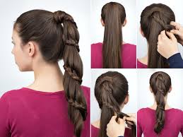 Pull your hair back into a ponytail and start to twist it as if you're putting hair into a bun. 50 Simple And Easy Long Hairstyles For Women To Do At Home