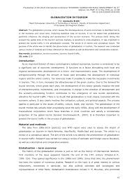 Pdf Globalization In Tourism