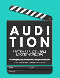 Theater Or Film Audition Ad Flyer Poster Social Media Post Custom Template Cyan Film Poster Design Promotional Design Church Graphic Design