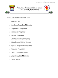 Disini admin nak kongsikan bahan tersebut. Senarai Kandungan Buku Log Pengakap
