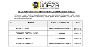 Syarat permohonan jawatan kosong polis 2019. Iklan Jawatan Kosong Pekerja Sambilanharian Psh Unisza Kekosongan Pegawai Tadbir Penolong Pegawai Tadbir Pembantu Tadbir Pelbagai Jawatan Lain