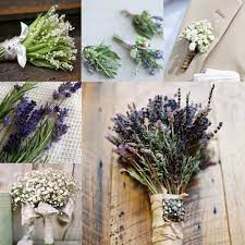 Flowers Herbs Lavender Sage Rosemary Baby S Breath Lily Of The Valley 3 Lavender Wedding Bouquet Wedding Flowers Lavender Wedding