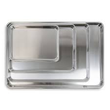 4 Piece Truecraftware Aluminium Baking Tray Set Baking Sheets In Full 2 3rds Half And Quarter Size Learn More Baking Tray Set Bakeware Set Baking Sheets