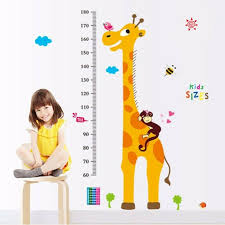 Details About Cartoon Giraffe Wall Decal Height Chart Wall Sticker Kids Height Measuring Eleh