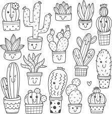 Simply do online coloring for lobivia famatimensis. Cute Cactus Coloring Page Decal Wallmonkeys Com