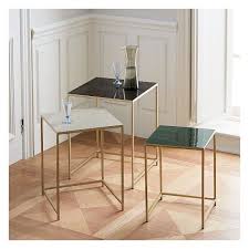 West Elm Enamel Square Nesting Tables Set Of 3 Black Off White 399 Liked On Polyvore Featuring Home Furniture Ta Nesting Tables Coffee Table Furniture