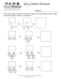 These free worksheets will help your kids learn to recognize and complete patterns, and will also give practice recognizing basic shapes and letters. Spring Addition Worksheet For Kindergarten Adding Pictures