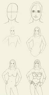 Then, draw a headband with a star in the middle, as well as wonder woman's long, straight hair. How To Draw Wonder Woman Drawing And Digital Painting Tutorials Online