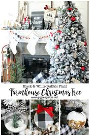 Black And White Buffalo Plaid Christmas Decor Black And White Buffalo Plaid Farmhouse Christmas Tree Farmhouse Christmas Tree Plaid Christmas Decor Outdoor Christmas Decorations