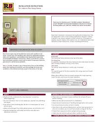 It refers to the door without the frame or any hardware. Reliabilt 361499 0 361493 0 Installation Guide Manualzz