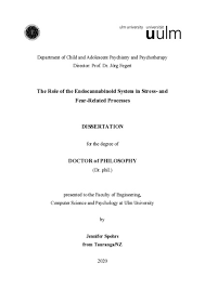Maybe you would like to learn more about one of these? The Role Of The Endocannabinoid System In Stress And Fear Related Processes Dissertation Doctor Of Philosophy