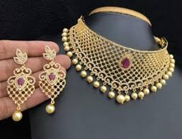 1 Gram Gold Jewellery Amazon In Bridal Gold Jewellery Designs Gold Fashion Necklace Choker Necklace Designs
