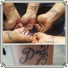 Sister Tattoos With Me 4 Sisters P For Our Family Last Name Payne The Number We Are In Order Of Birth I M 2 Of 5 Sister Tattoos Small Tattoos Tattoos