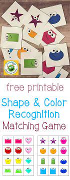 shape and color recognition matching game free printable activities preschool 