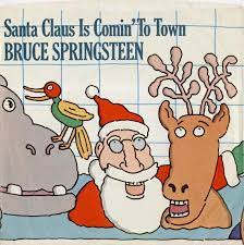 Bruce springsteen disguises himself as santa claus and brings us that christmas rock in song form. Bruce Springsteen Santa Claus Is Comin To Town Single Cover Fonts In Use