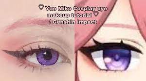 ♡ Yae Miko Cosplay eye makeup tutorial ♡ / Genshin impact - YouTube