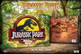 This is from the classic jurassic park movie logo. Nerdchandise Jurassic Park Logo Metal Sign