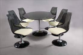 By erwine & estelle laverne. Chromcraft Smoke Lucite Dining Set Six Swiveling Tulip Chairs And Oval Table