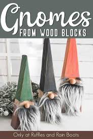 Diy Wood Block Gnomes You Can Make In Minutes Wooden Christmas Crafts Christmas Wood Crafts Christmas Wood