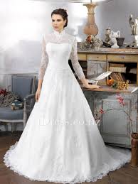 Illusion Long Sleeve High Neck White Lace Wedding Gown Ball Gowns Wedding Wedding Gowns Lace Sheer Wedding Dress