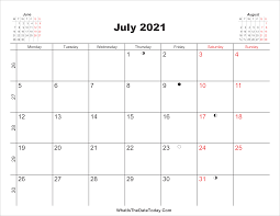 Print a calendar for july 2021 quickly and easily. Printable Calendar July 2021 Whatisthedatetoday Com