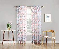 Threshold light filtering curtains 2 panel set 84 x40 kan kana gold rod pocket. Mainstays Printed Floral Voile Walmart Canada