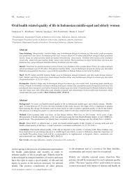 Gigi tiruan quality of life. Pdf Oral Health Related Quality Of Life In Indonesian Middle Aged And Elderly Women