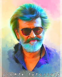 Super Star Rajini Digital Painting Digital Painting Portrait Digital Painting Photoshop Celebrity Drawings