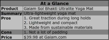 Product Review Gaiam Sol Bhakti Ultralite Rubber Yoga Mat