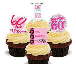 I used orange, peach, deep pink and maroon theme for the sugar flowers to go with the black & gold covering. 60th Birthday Female Funny Edible Cupcake Toppers Stand Up Wafer Cake Decorat For Sale Online Ebay