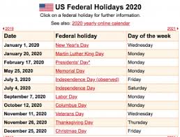 If a federal holiday falls on a saturday, the preceding friday is a holiday; October 12 2020 Federal Holiday Nar Media Kit