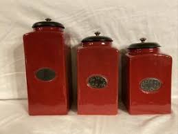 Ladybug canisters are a great way to brighten. Red Ceramic Kitchen Canister Sets For Sale Ebay