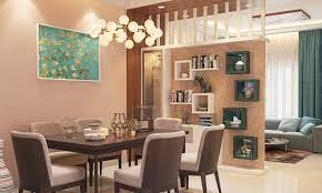 Repeating the room shape with the table shape is a pleasing and often formal design. Dining Room Design Interior Design Design Cafe