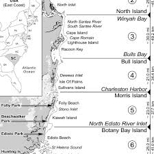 Vicinity Map Of Seven South Carolina Shoreline Segments And
