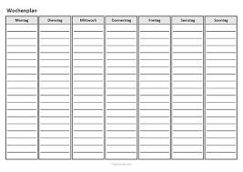 Blanko tabelle zum ausdrucken : Wochenplan Zum Ausdrucken Toptorials