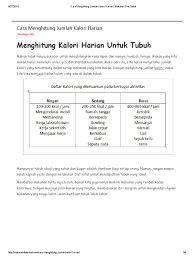 Makanan sehat untuk diet ). Cara Menghitung Jumlah Kalori Harian Makanan Diet Sehat