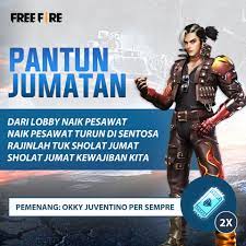 Ternyata untuk mengekspresikan kesukaan para player. Garena Free Fire Hi Survivors Selamat Kepada Okky Juventino Per Sempre Yang Telah Terpilih Sebagai Pantun Jumatan Terbaik Minggu Ini Okky Berhak Mendapatkan 2 Diamond Royale Voucher Jangan Lupa Jumatan Ya