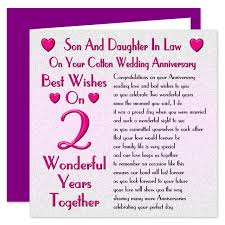 I wish you all the joy, happiness, and love a marriage can give. Son Daughter In Law 2nd Wedding Anniversary Card On Your Cotton Anniversary 2 Years Sentimental Verse Buy Online In Macedonia At Macedonia Desertcart Com Productid 60637164