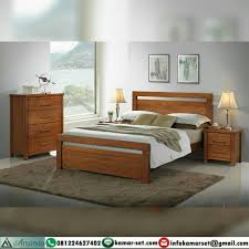 Tempat Tidur Retro Minimalis Simple Kayu Jati Furniture Bedroom Decor Timber Beds