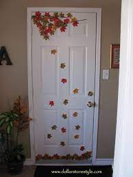 This can be done with a glass door or with a solid door. Decorate An Interior Door For Fall Fun Fall Decor Fall Decor Doors Interior